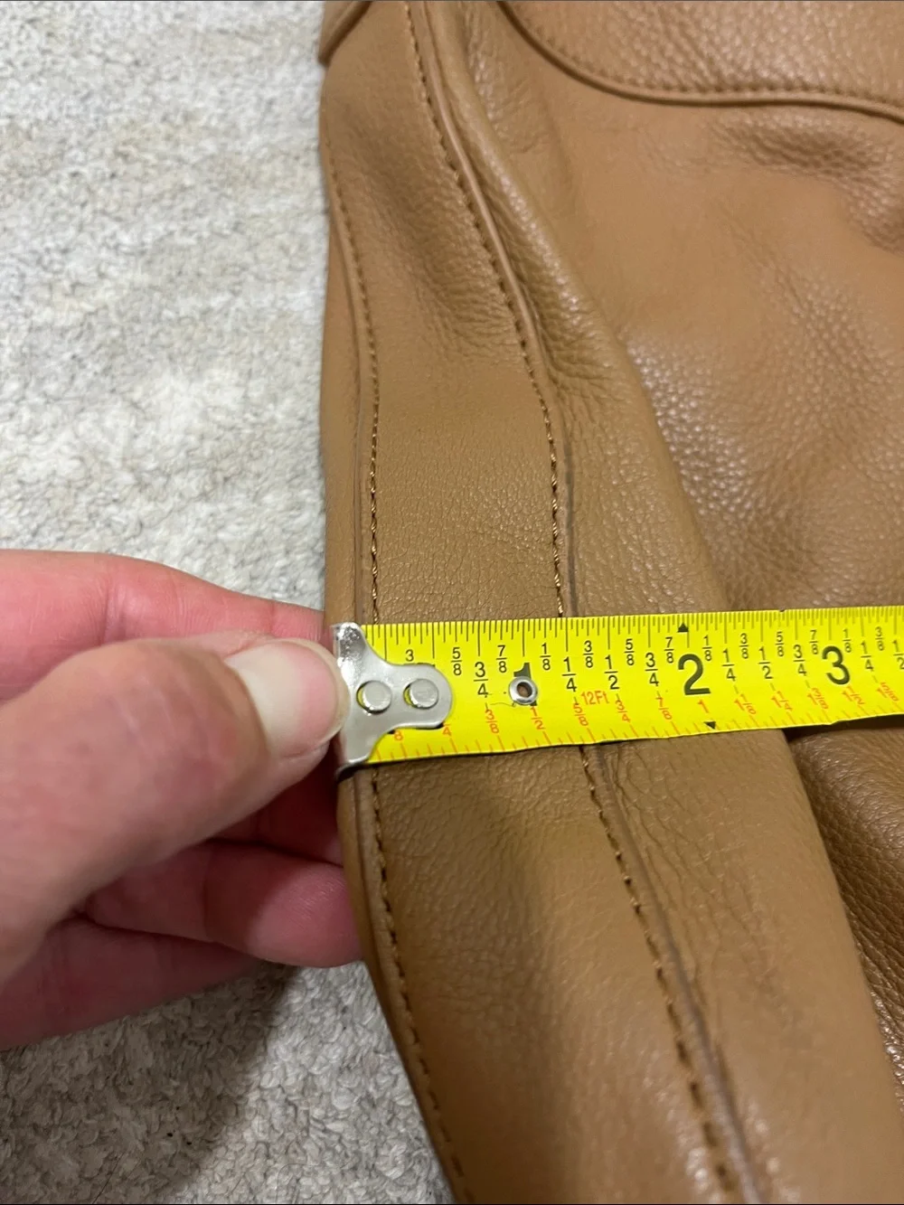 Tory Burch tan pebble leather handbag